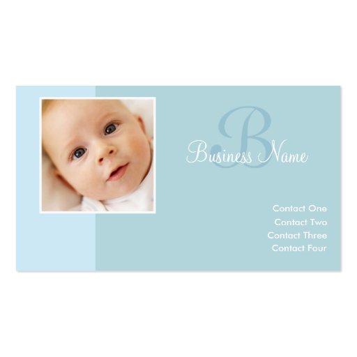 B for Baby Blue Business Cards (front side)