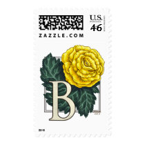 B for Begonia Flower Monogram Postage postage