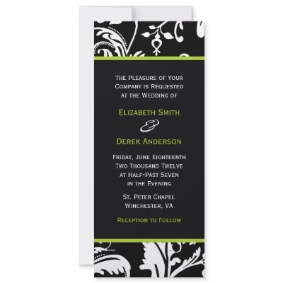 B&G Contemporary Damask Invitation Skinny by designaline