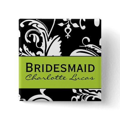 B&G Square Bridesmaid Button by designaline