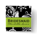 B&G Square Bridesmaid Button