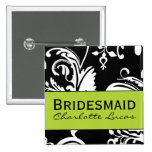 B&G Square Bridesmaid Button