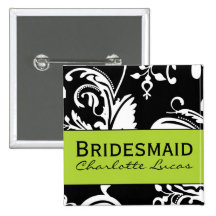 B&G Square Bridesmaid Button
