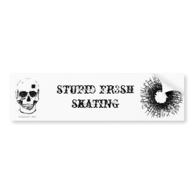 B HOLES, skull bullet hole, stupid fr3sh skating Bumper Stickers by stupidfr3sh