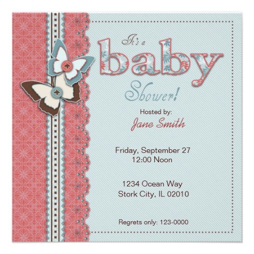 B is for Baby Invitation Square