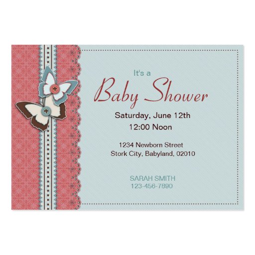 B is for Baby Reminder Card Business Card (back side)