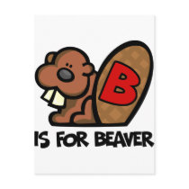 B Is For Beaver Post Card