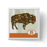 B is for Bison Pinback Button