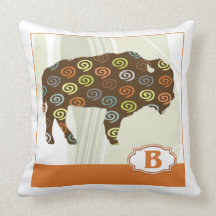 B is for Bison Throw Pillows