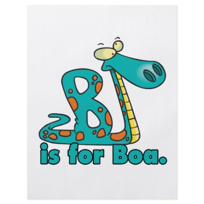 B is for boa constrictor silly snake cartoon flyer by tooni_dooni