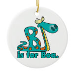 B is for boa constrictor silly snake cartoon christmas tree ornaments