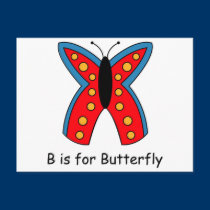 B is for Butterfly postcards