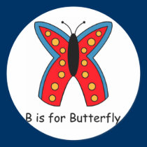 B is for Butterfly stickers