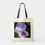 b Lavender Blue Pansy Tote Bag