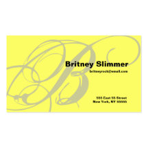 B Letter Alphabet Business Card Yellow