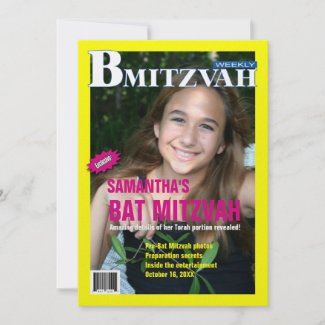 B Mitzvah Magazine Invitation