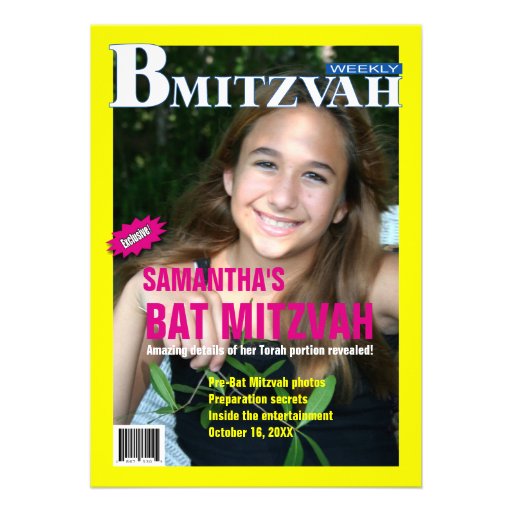B Mitzvah Magazine Invitation