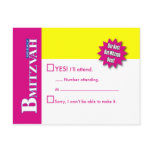 B Mitzvah Magazine Reply Card Postcards