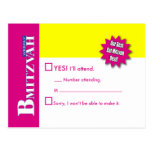 B Mitzvah Magazine Reply Card Postcards