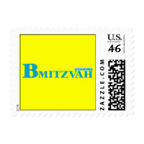 B Mitzvah Magazine Stamp in Turquoise, Small