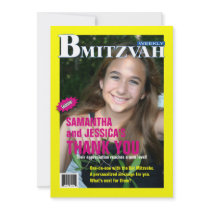 B Mitzvah Magazine Thank You Card, B’Not Personalized Invitation