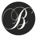 B monogram - elegant black and white stickers by aslentz B monogram - elegant black and white stickers