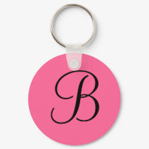 "B" monogram keyring keychains