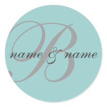"B" monogram label - personalize stickers
