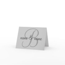 "B" monogram note card - personalize first names