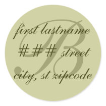 "B" monogram return address label - personalize stickers