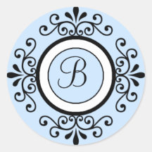 B Monogram Wedding Envelope Seal Stickers