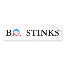 B.O. STINKS ANTI OBAMA BUMPER STICKER bumper stickers