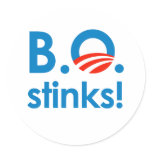 B.O. Stinks / Anti-Obama Round Stickers