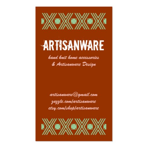 b/pc Artisanware Design Business/Profile Card Business Card Template (back side)