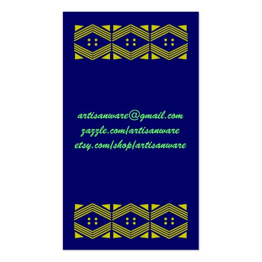 b/pc Artisanware Knit Business/Profile Card Business Card (back side)