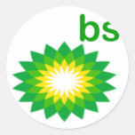 B S Oil Round Stickers