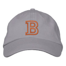 "B" Small Athletic Letter Embroidered Hat