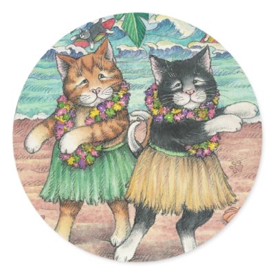 B & T #10 Hula Stickers by bettymatsumotoschuch