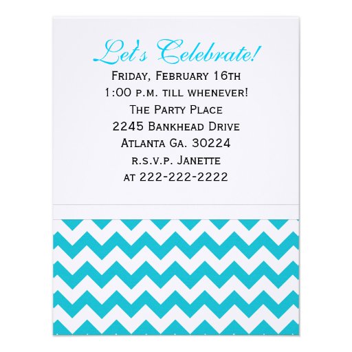 B&W 13th Birthday Chevron Print: Party Invitation