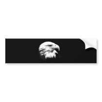 B&W American Bald Eagle Bumper Stickers