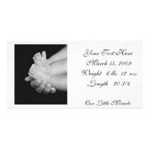 B&W Babys Feet Photo Card