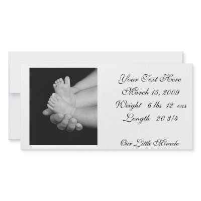 B&W Babys Feet Photo Card by TheInspiredEdge