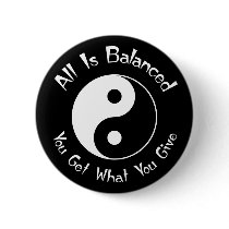B & W Balance Yin Yang Button