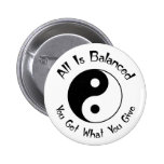 B & W Balance Yin Yang Button