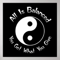 B & W Balance Yin Yang Poster
