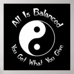 B & W Balance Yin Yang Poster