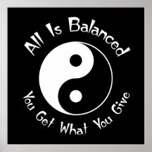 B & W Balance Yin Yang Poster