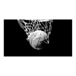 B&W Basketball Ball & Net Print Poster