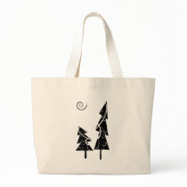 b&w Christmas trees bags