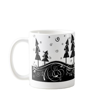 b&w Christmas trees Coffee Mug by VioDeSign
